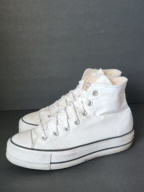 Converse All Stars Classic White High-Top Canvas Sneakers Womens Size 8.5